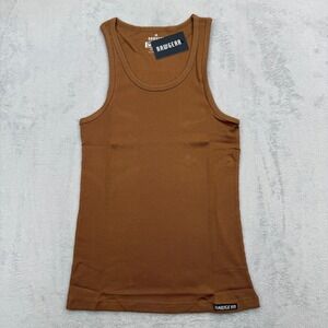 Rawgear Tank Top Mens Essential Beater Medium Brown Muscle Fit Workout Flex